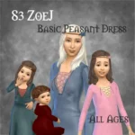 Basic Medieval Peasant Dress for all ages + tops, separated skirt
