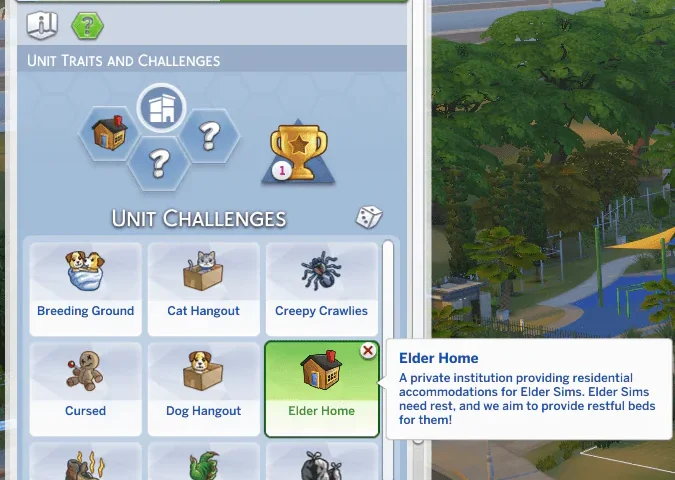Elder Home Lot Trait (Challenge)