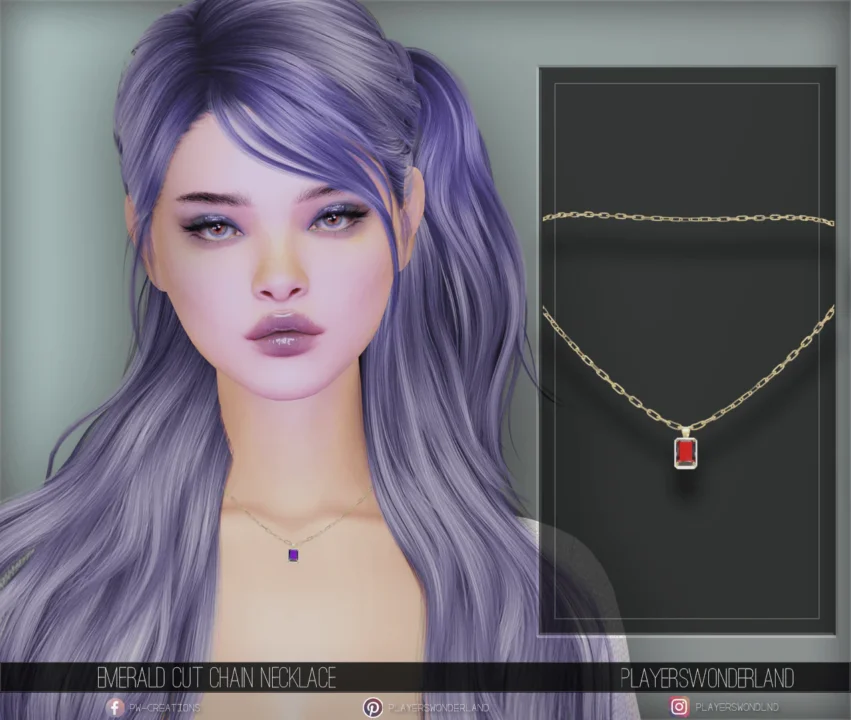 Emerald Cut Chain Necklace