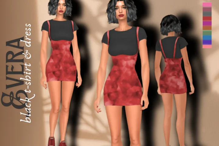 EVERA BLACK TSHIRT & DRESS new mesh