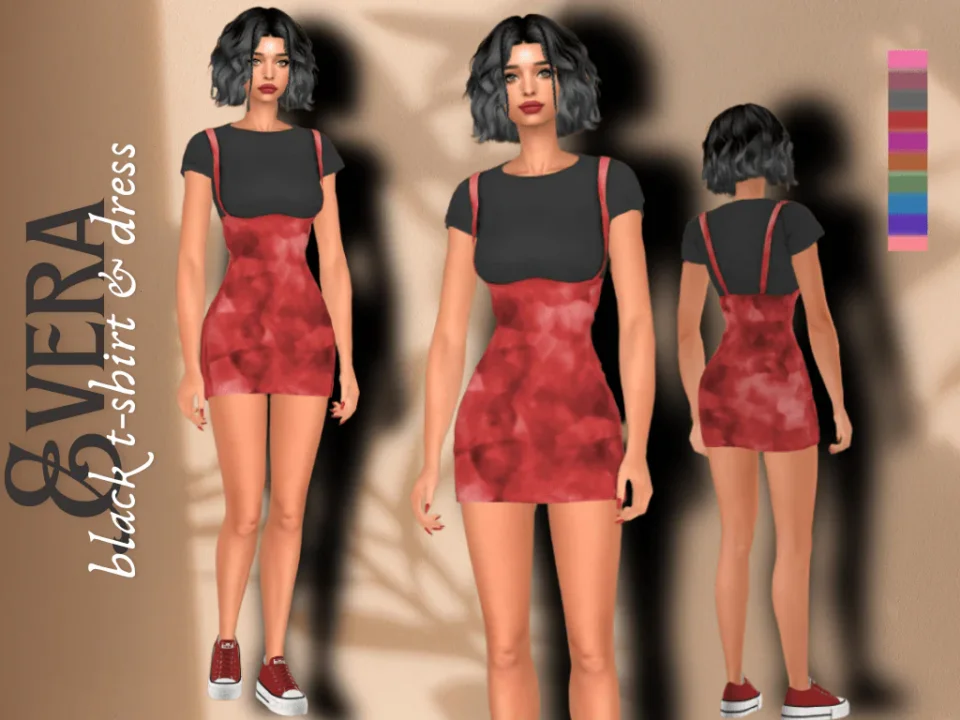 EVERA BLACK TSHIRT & DRESS new mesh