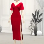 V-shape Midi Dress