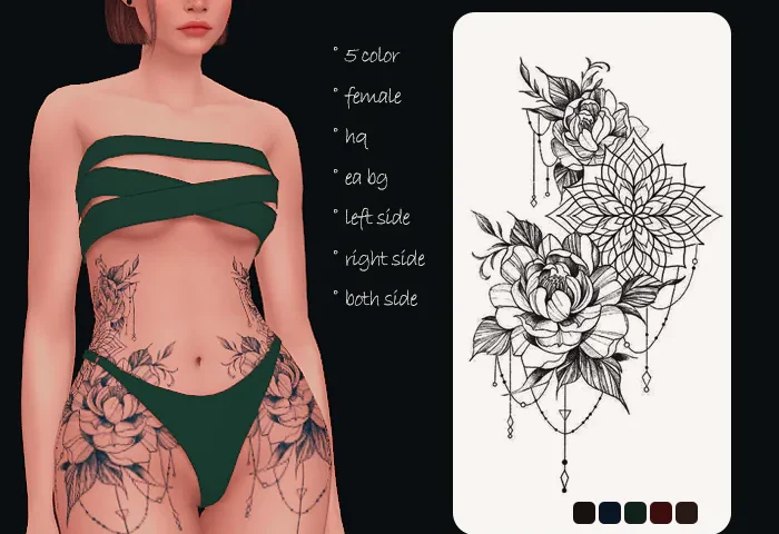 flower side female tattoo