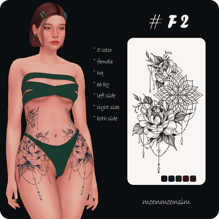 flower side female tattoo