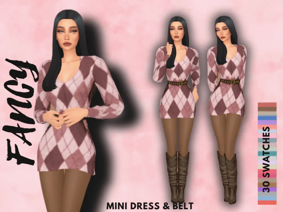 FANCY MINI DRESS WITH BELT
