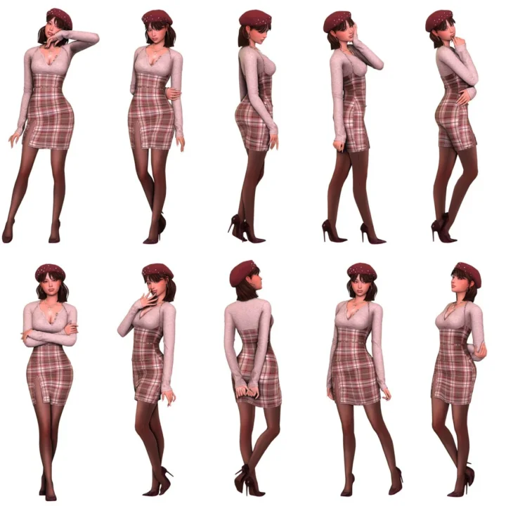 Acha Female poses #5 (in game & cas)