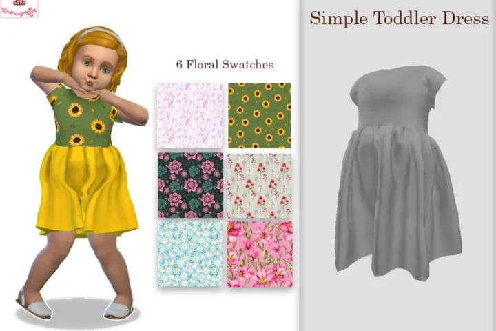 Simple Toddler Dress [Floral Swatches]