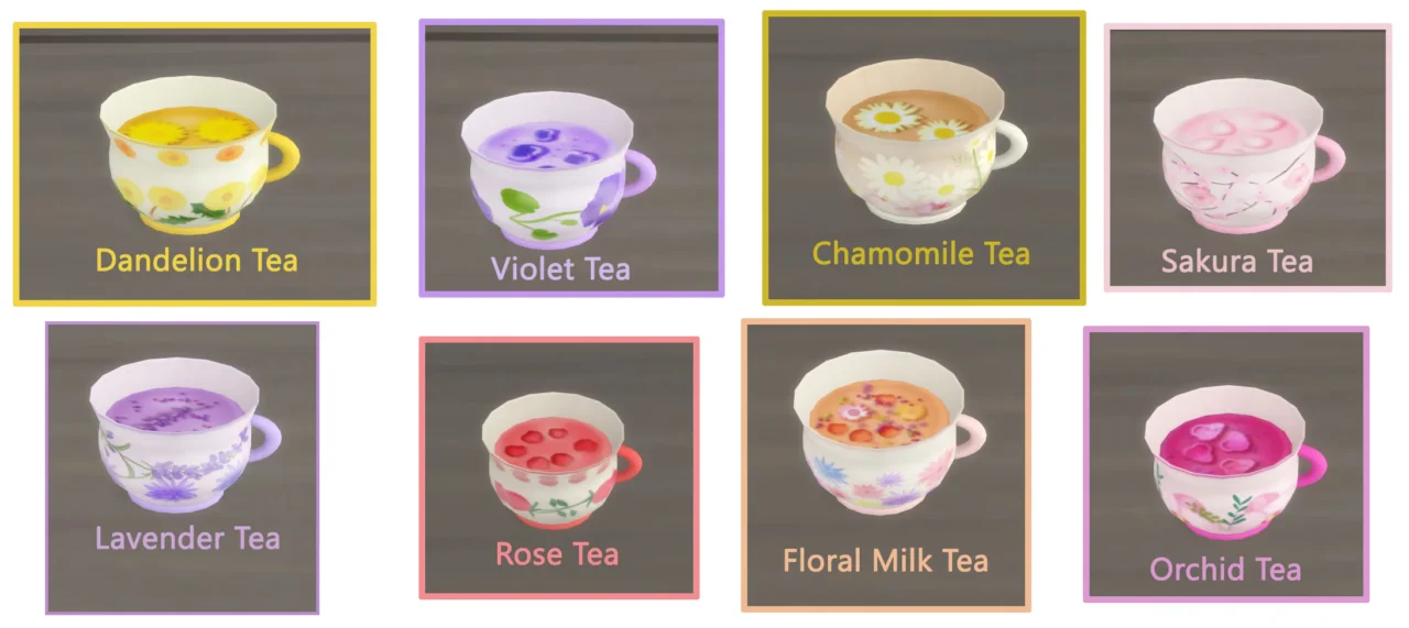 FLORAL TEAS AND TEAPOT