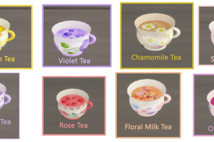 FLORAL TEAS AND TEAPOT