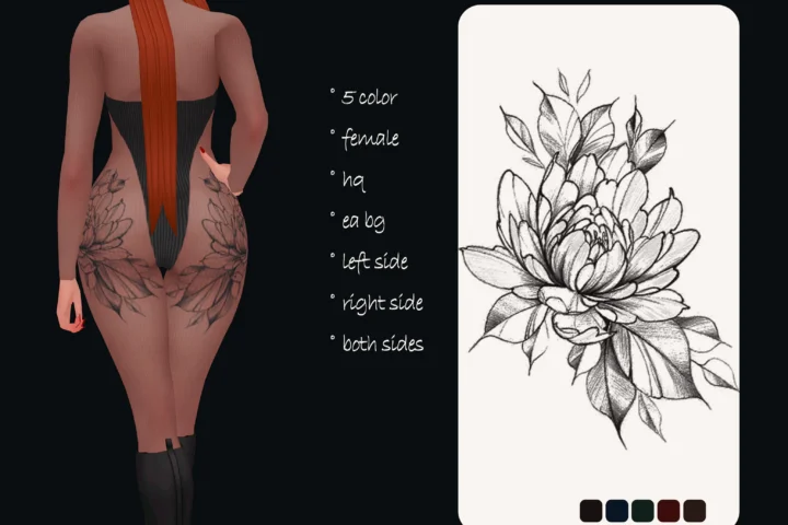 flower buns female tattoo