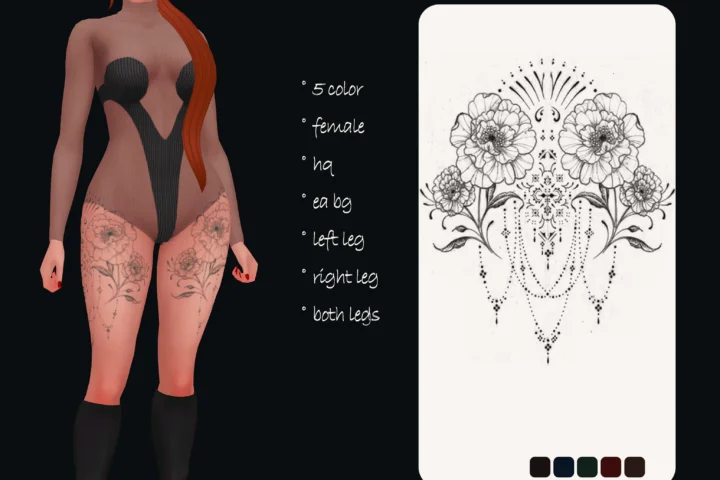 flower lace female tattoo