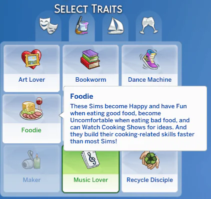Better Foodie Trait