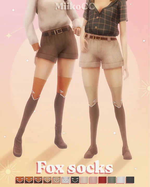 Knee-high fox socks