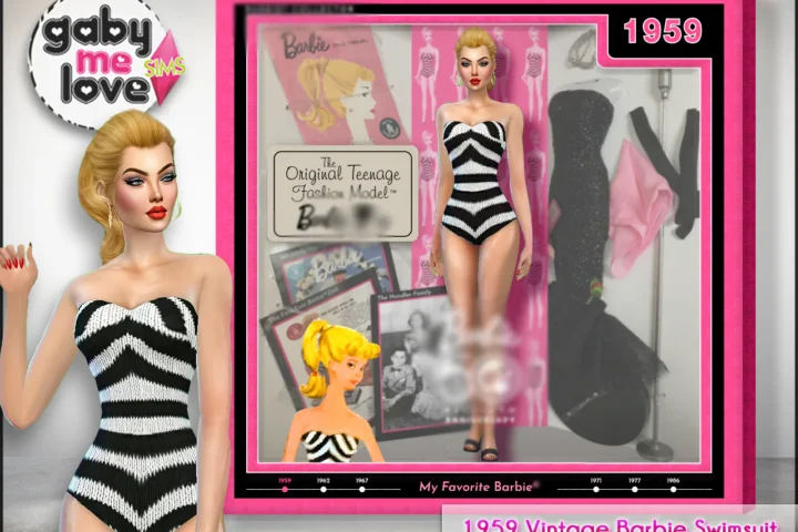 Iconic 1959 Vintage Barbie Doll's Swimsuit
