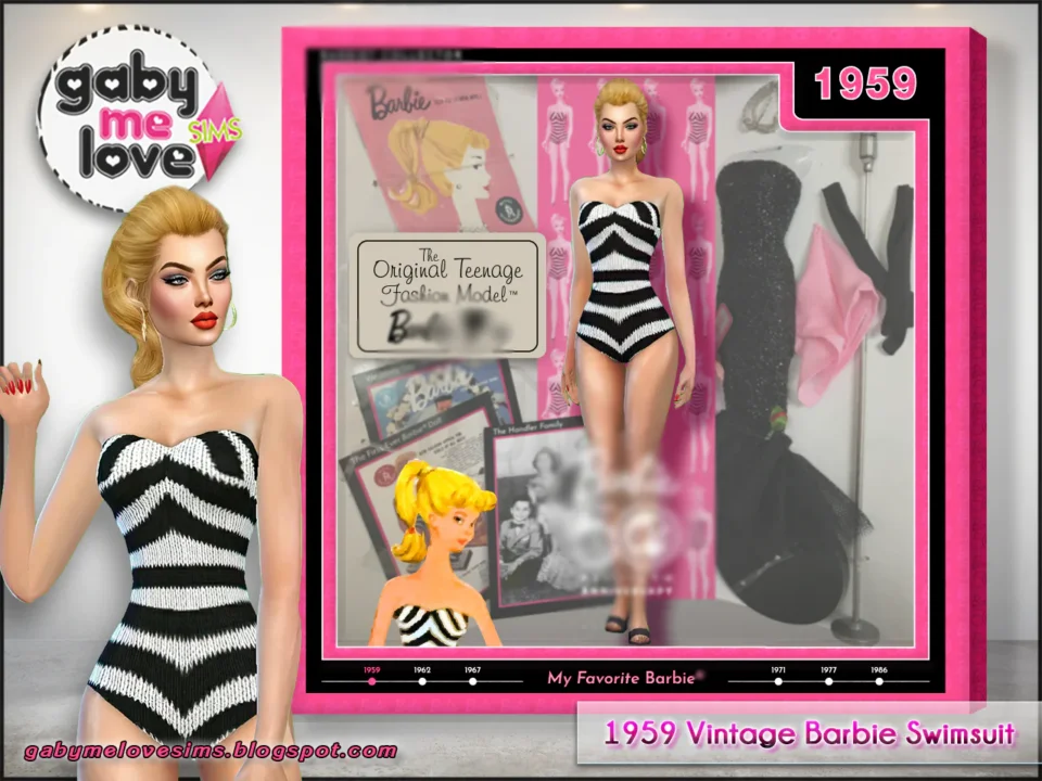 Iconic 1959 Vintage Barbie Doll's Swimsuit