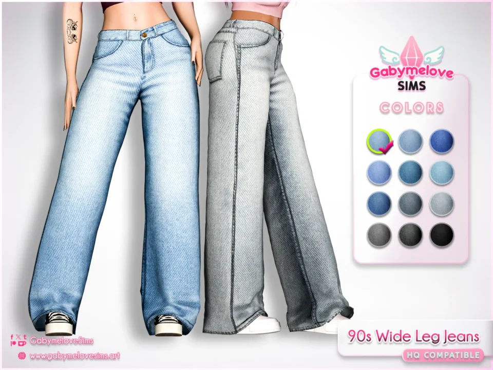 Retro 90s Wide Leg Jeans