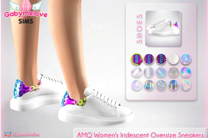 AMQ Women's Iridescent Oversize Sneakers [HQ compatible]