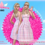 Barbie pink gingham dress outfit, SET [HQ compatible]