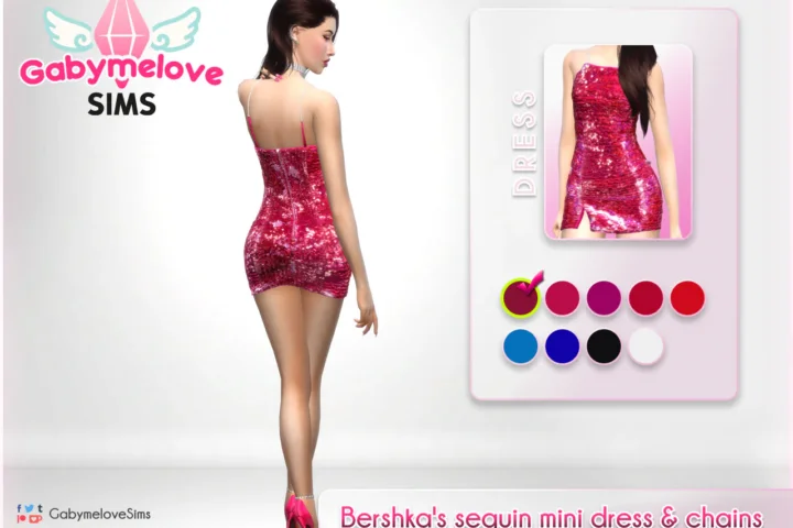 B's sequin mini dress & chains [HQ compatible]
