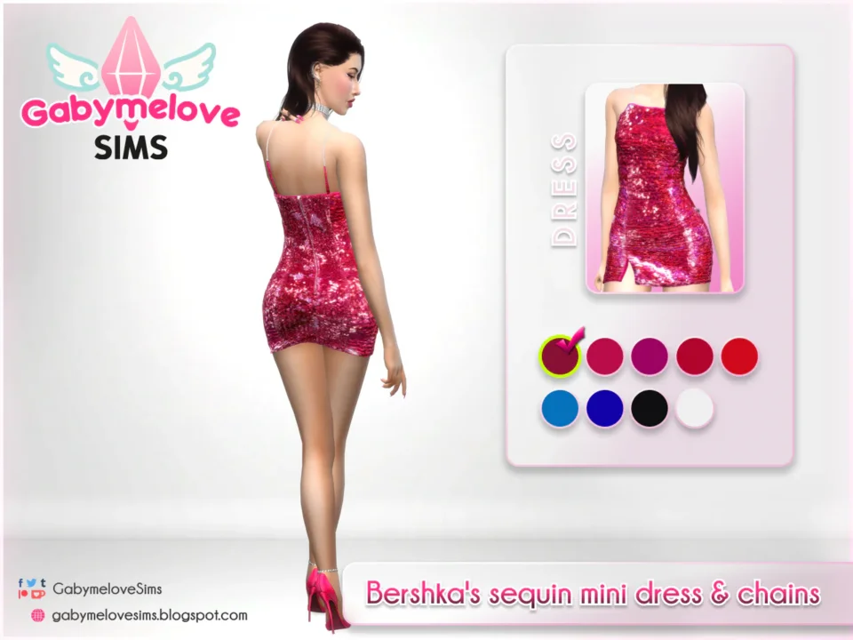 B's sequin mini dress & chains [HQ compatible]