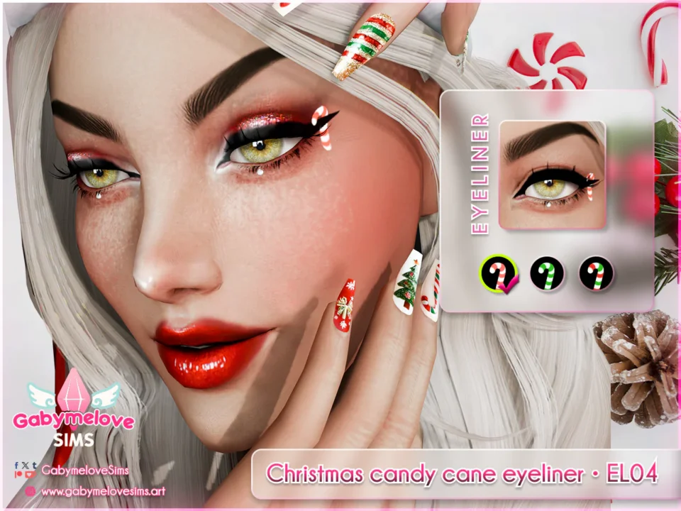 Christmas candy cane eyeliner • EL04 [HQ compatible]
