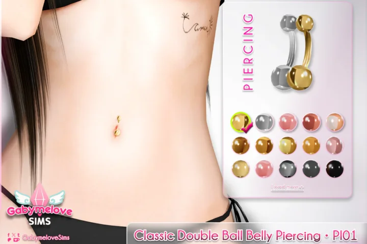 Classic Double Ball Belly Piercing • PI01