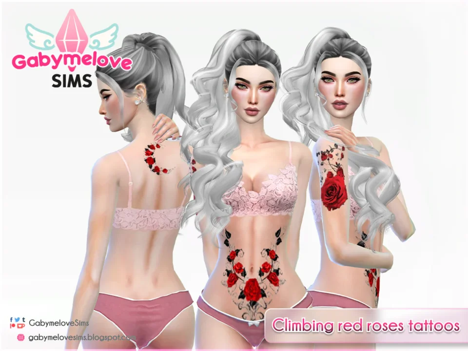 Climbing red roses tattoos | Updated 2025