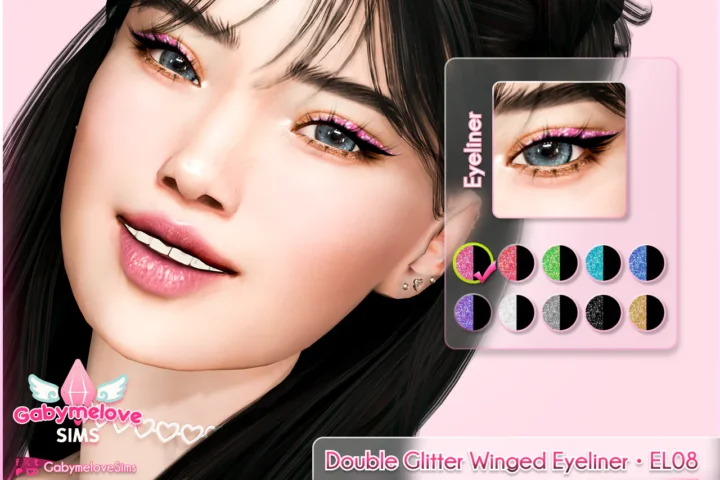 Double Glitter Winged Eyeliner • EL08