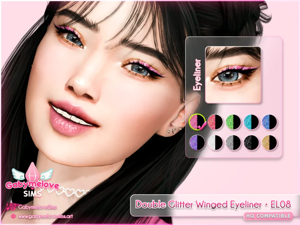Double Glitter Winged Eyeliner • EL08
