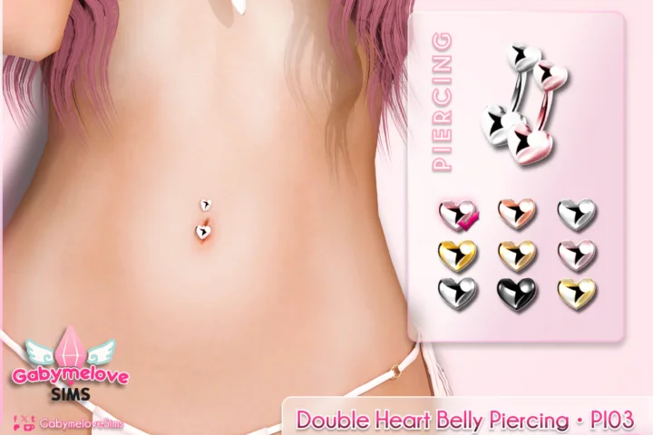 Double Heart Belly Piercing • PI03