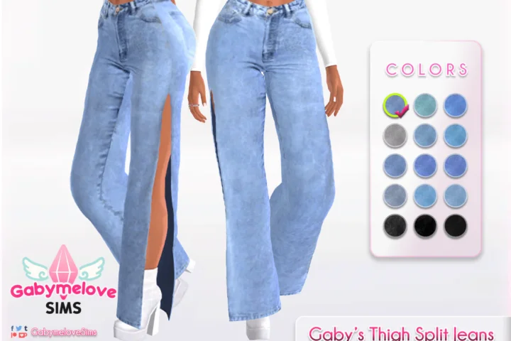 Gaby’s Thigh Split Jeans [HQ compatible]