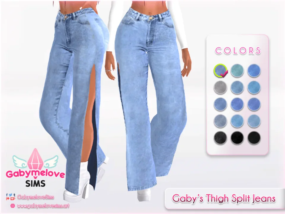 Gaby’s Thigh Split Jeans [HQ compatible]