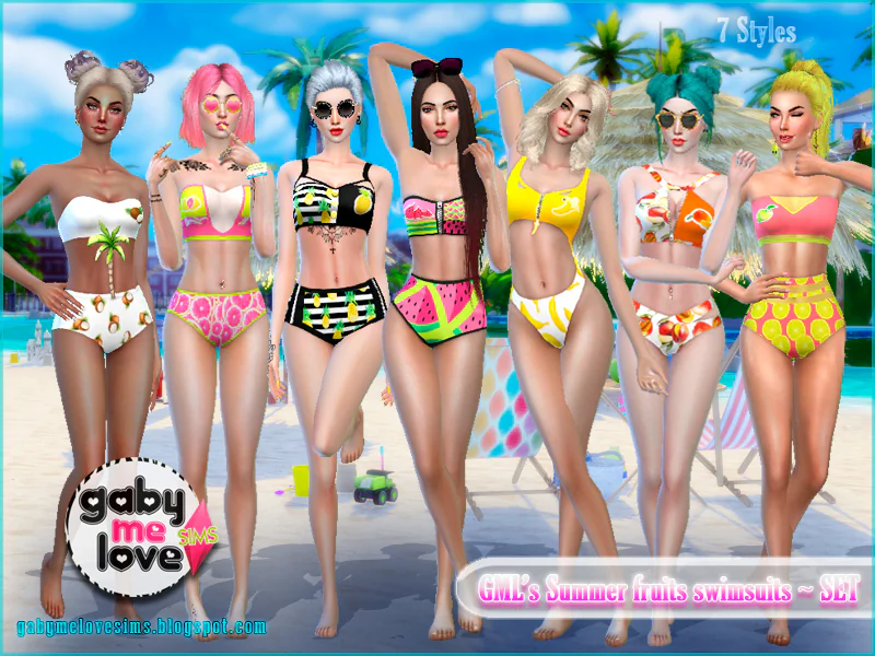 GML's Summer fruits swimsuits for women ~ SET