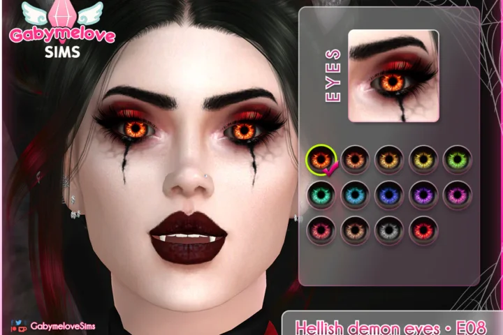 Hellish demon eyes • E08, contact lenses | Halloween CC [HQ compatible]