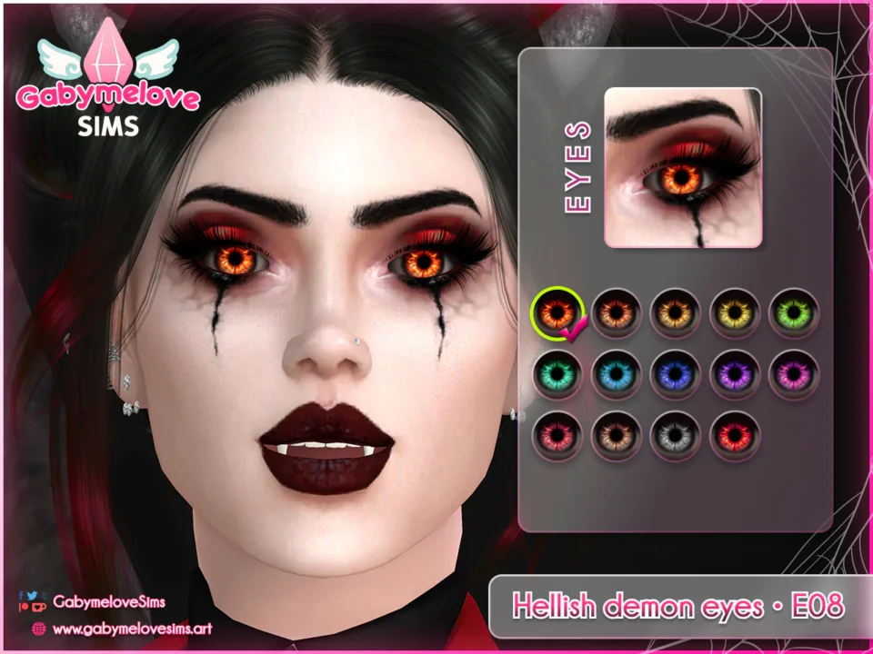 Hellish demon eyes • E08, contact lenses | Halloween CC [HQ compatible]