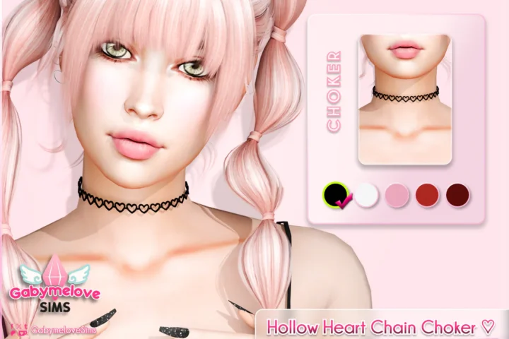 Hollow Heart Chain Choker ♡