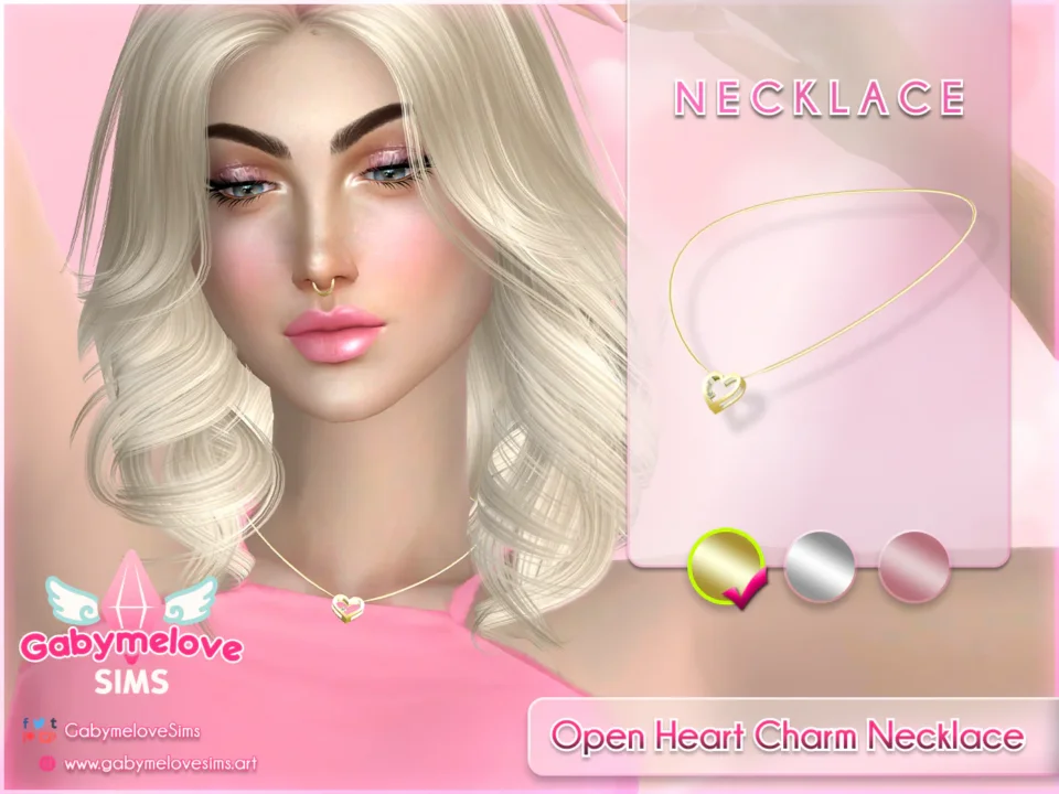 Open Heart Charm Necklace | Valentine's Collection [HQ compatible]