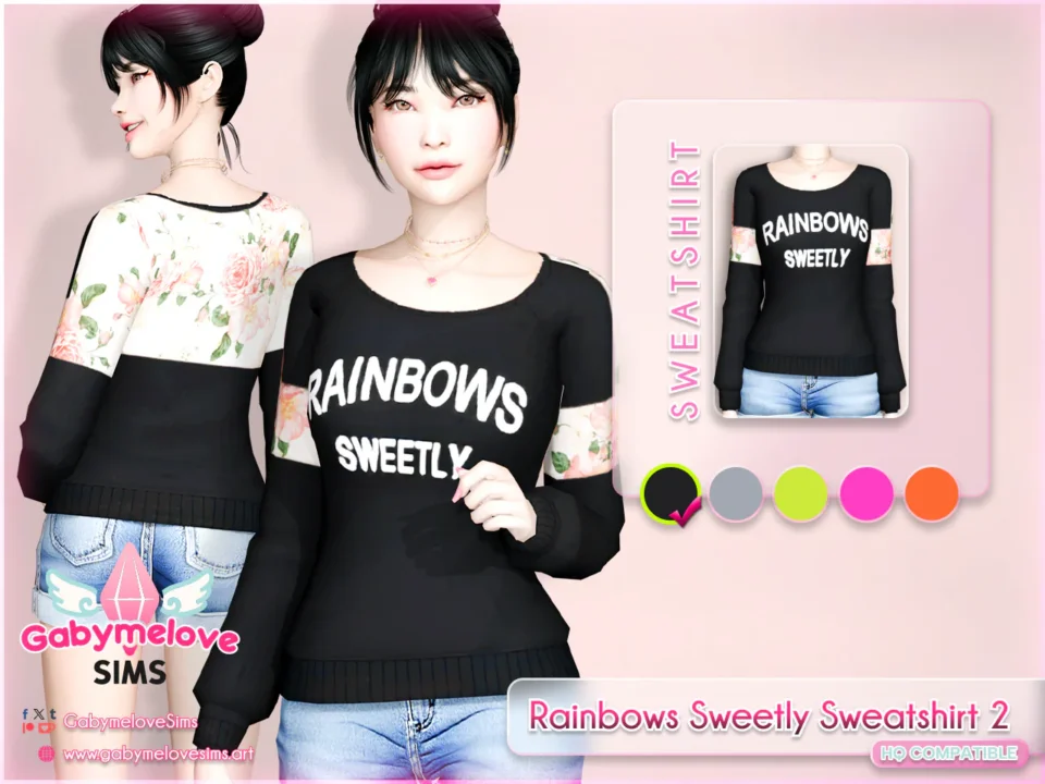 Rainbows Sweetly Sweatshirt 2 ~ Asian Fashion | UPDATED 2025 [HQ compatible]