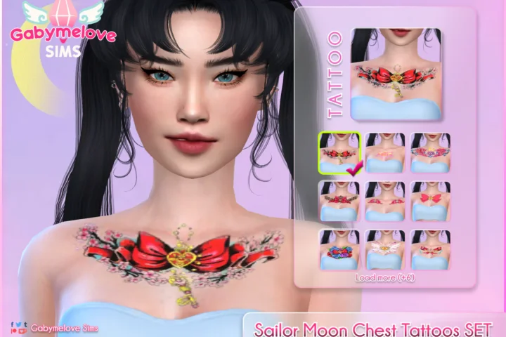Sailor Moon Anime Chest Tattoos SET [HQ compatible]