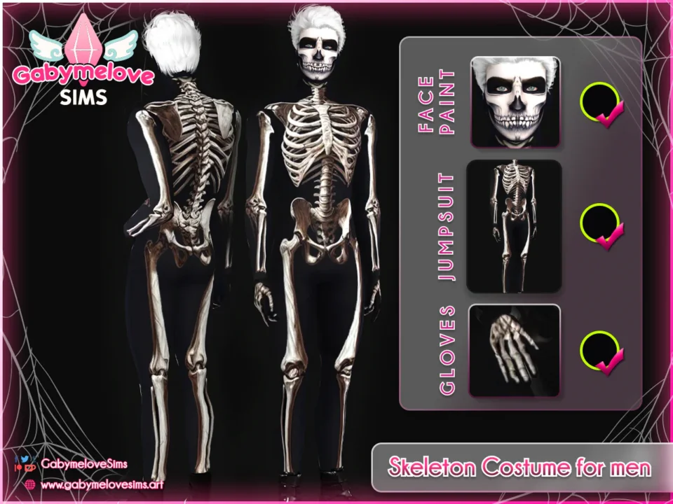 Skeleton Costume for men • SET | Halloween CC