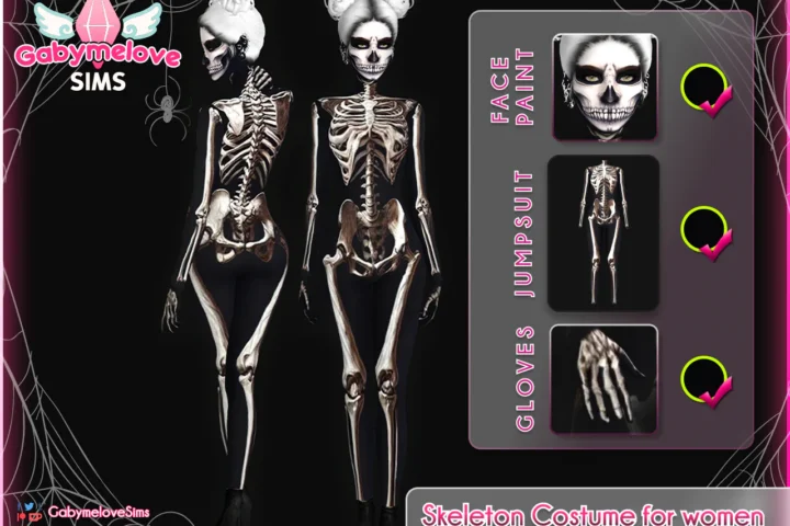Skeleton Costume for women • SET | Halloween CC