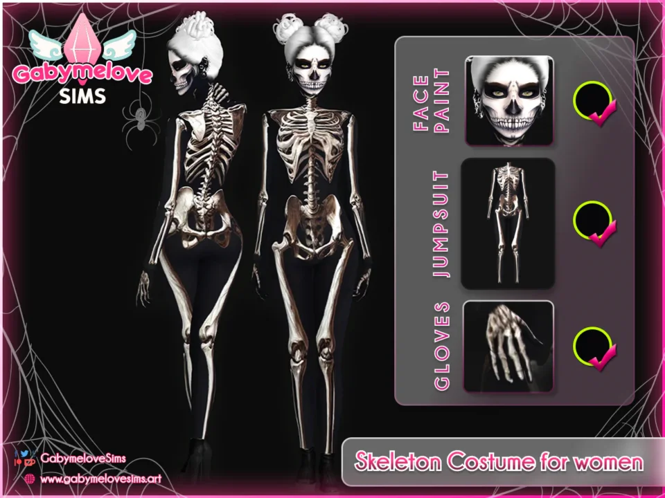 Skeleton Costume for women • SET | Halloween CC