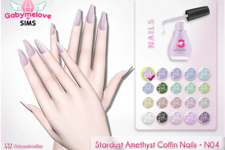 Stardust Amethyst Coffin Nails • N04 [HQ compatible]