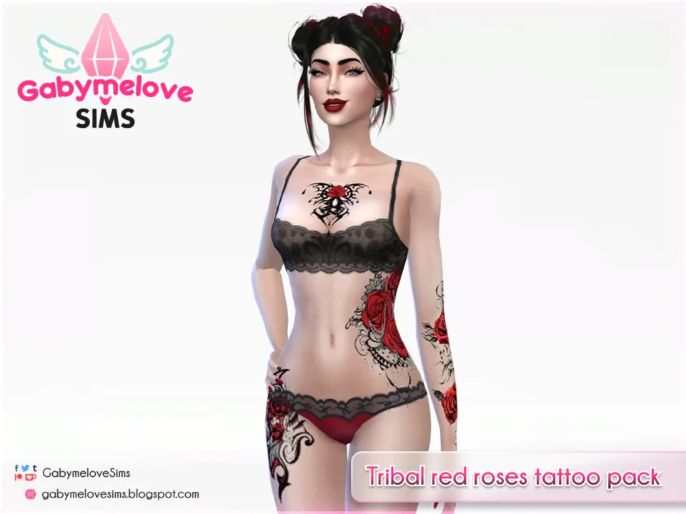 Tribal red roses tattoo pack | UPDATED 2025