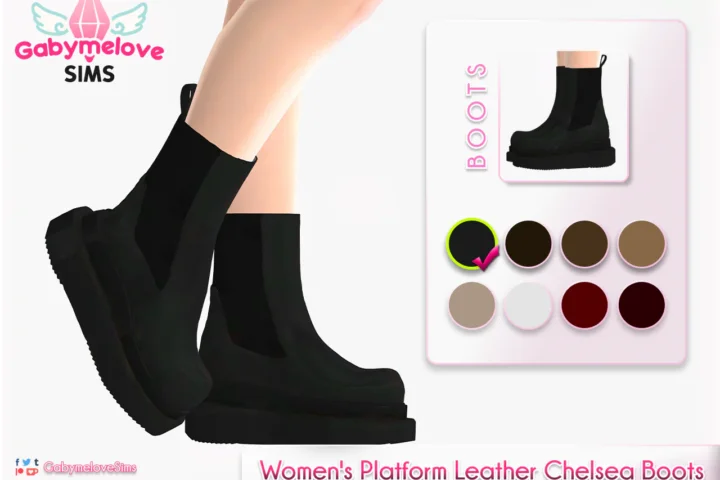 Women's Platform Leather Chelsea Boots [HQ compatible]
