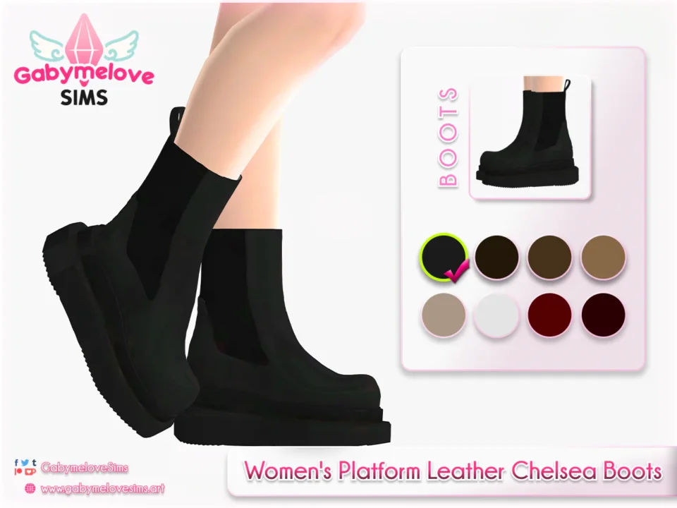 Women's Platform Leather Chelsea Boots [HQ compatible]