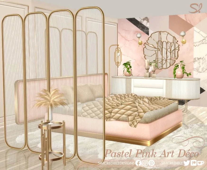 Pastel Pink Art Deco -Room