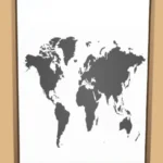 World map wall prints - set
