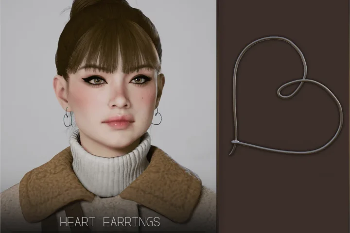 Heart Hoops Earrings