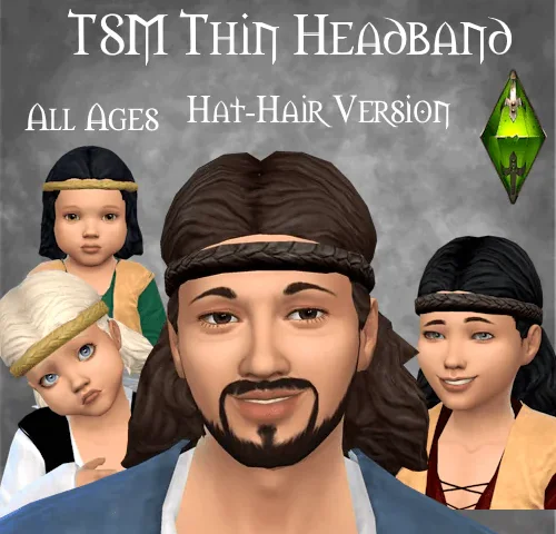 TSM Thin Headband Hat Hair for Base Game